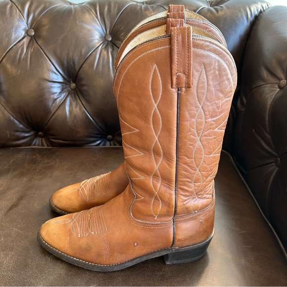 Men’s cowboy boots cognac size 10.5 D - Picture 3 of 8